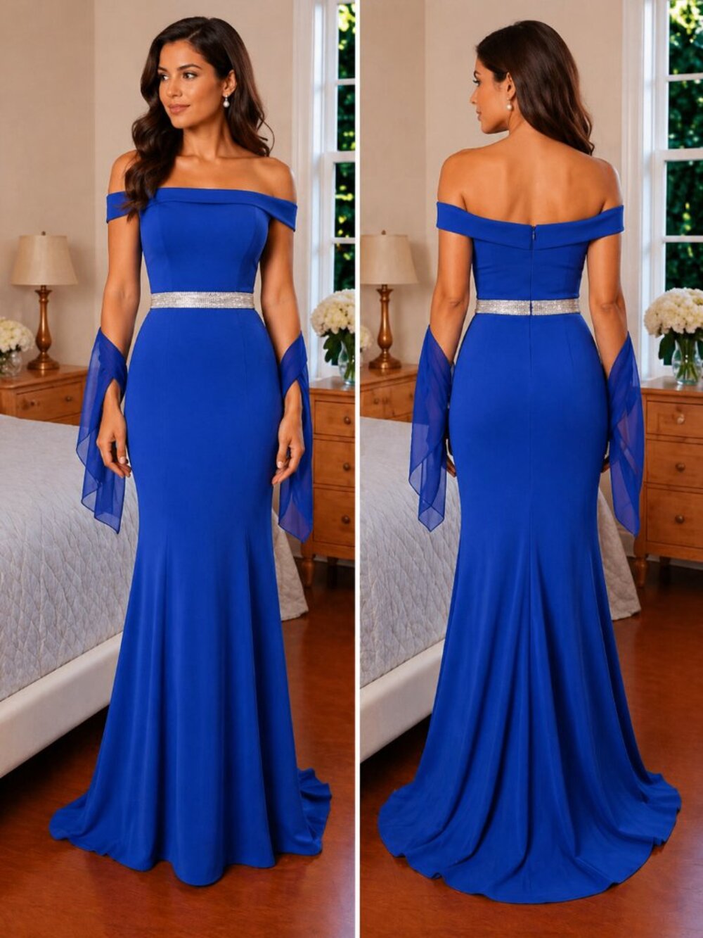 Fiesta Fashion Cobalt Blue Formal Gown $199